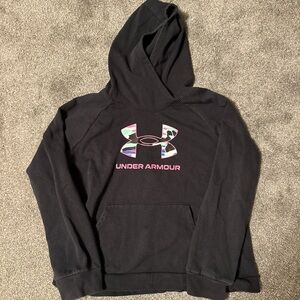 Under Armour Black Kids Hoodie with Multicolor Logo